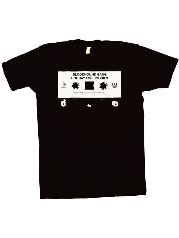 Cassette T-shirt (white on black)