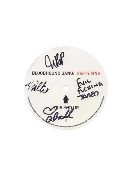 Hefty Fine LP vinyl label (signed)
