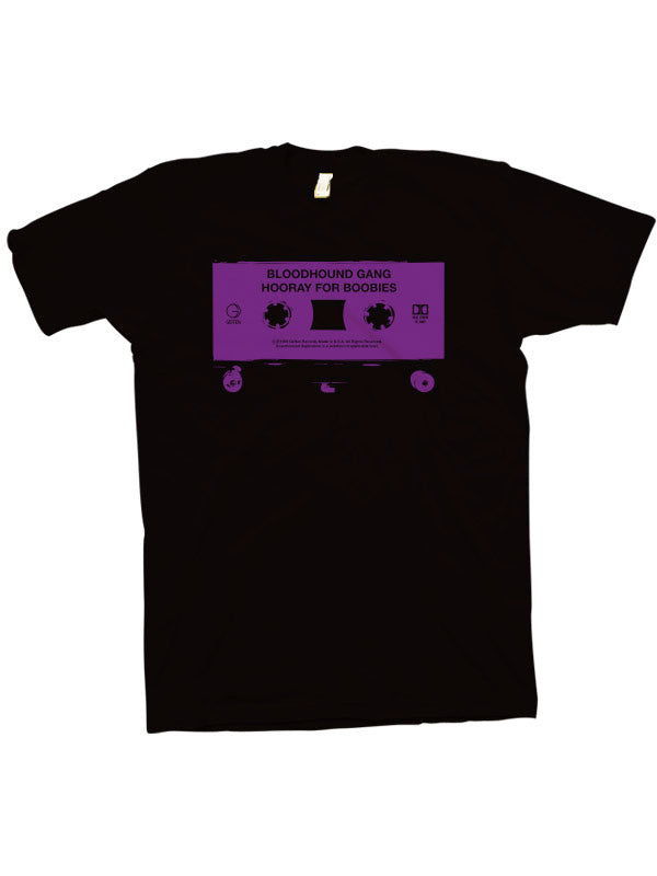 Cassette T-shirt (purple on black)